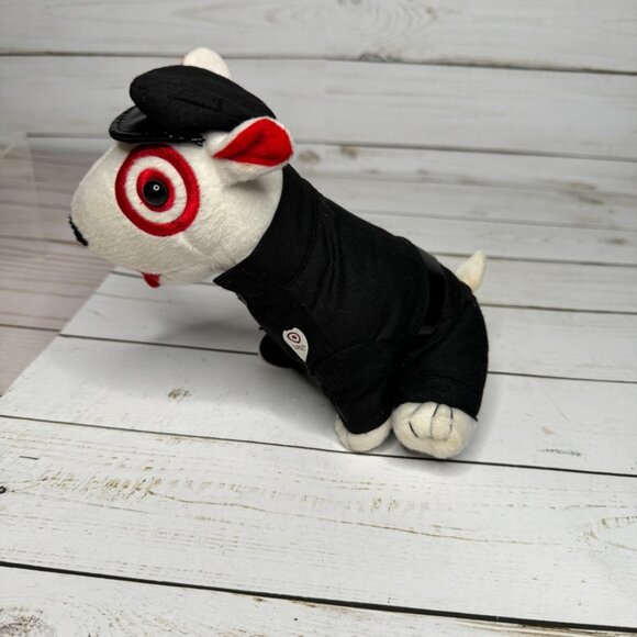 Target Bullseye Bull Terrier Plush In Black Outfit & Hat 2005 Plush Stuffed Toy - Picture 5 of 5